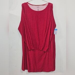 Croft & Barrow Red Polka Dot Chemise Sleep Wear Sz 1X